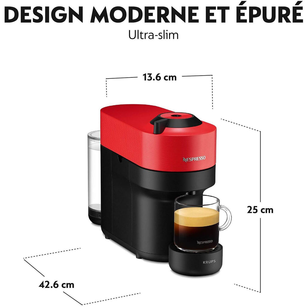 VERTUO Pop Cafetière à dosettes Machine à espresso, 4 tailles verres, technologie technologie avancée, Rouge, XN9205