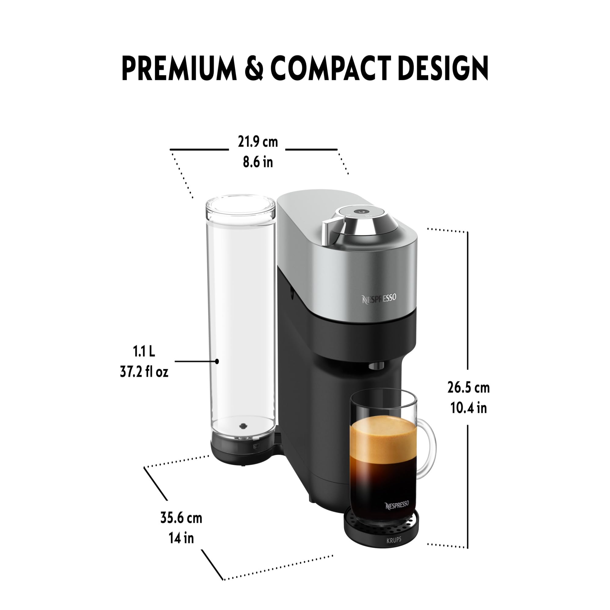 Machine à Café Armonex POP+ Argent, Capsules café de qualité Armonex seulement, Arrêt Automatique, YY5359FD, Argent
