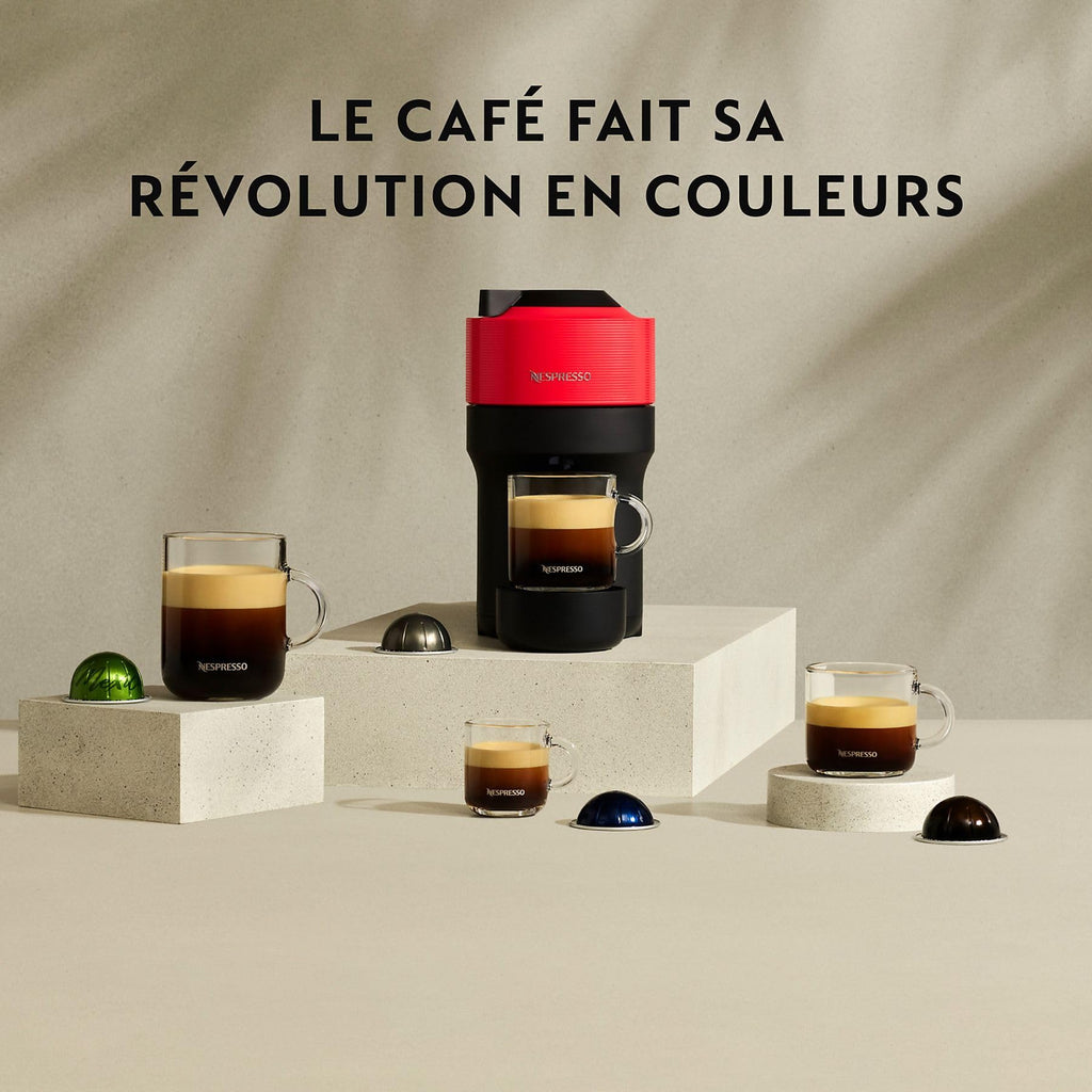 VERTUO Pop Cafetière à dosettes Machine à espresso, 4 tailles verres, technologie technologie avancée, Rouge, XN9205